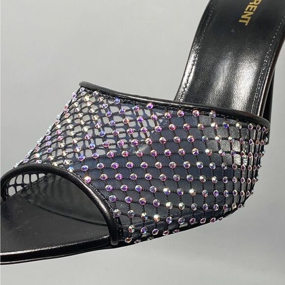 Saint Laurent Luz Mules In Mesh With Rhinestones size 39 - Picture 9 of 13